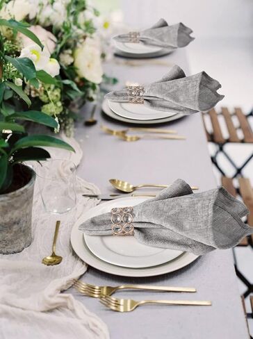 مجموعة Feyarl مكونة من 4 حلقات مناديل كريستالية لامعة لامعة وحامل مناديل طاولة العشاء من أجل قطع مركزية للزفاف والمناسبات الخاصة والاحتفال بالمهرجانات in Kuwait