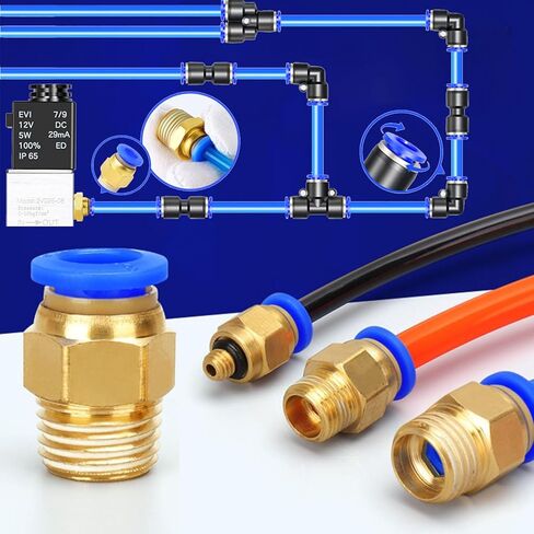 دفع هوائي مستقيم لتركيبات التوصيل السريع 1/4NPT ذكر × 6 مم أنبوب OD (PC4-N2، عبوتان) in Kuwait