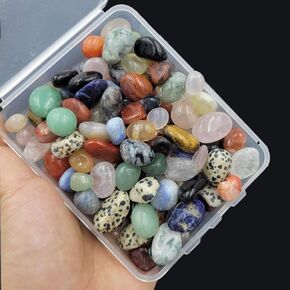15+ Kinds 100pcs Assortment Healing Stones Mixed Tumbled Polished Stones for Reiki, Meditation, Jewelry Making, Home Decor, Bulk Crystal and Gemstone for Healing Color as Random