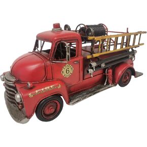 Carina's Collection Metal Fire Truck Model, Vintage Metal Figurine