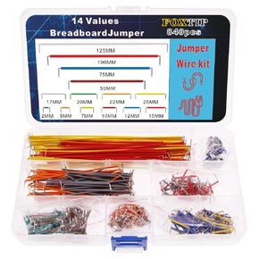 840Pcs Breadboard Jumper Wire, 14 Vaules, Jumper Wire Kit for Breadboard, Prototyping, Circuits, Electronics Experiment