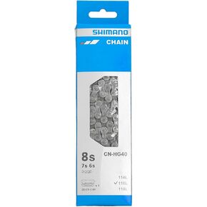 SHIMANO HG40 116 W/CL Chain - Grey, 6/7/8 Speed