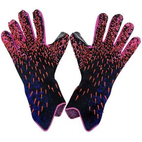 Goalkeeper Gloves Strong Grip Goalie Soccer Glove Football with Finger Support Size 6/7/8/9/10 Kids Youth Adults Red