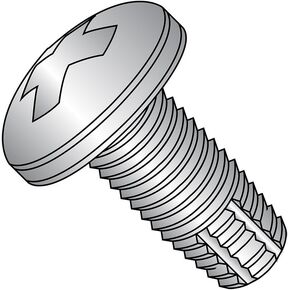 Small Parts 0806FPP410 410 Stainless Steel Thread Cutting Screw, Plain Finish, Pan Head, Phillips Drive, Type F, #8-32 Thread Size, 3/8" Length (Pack of 50) in Kuwait