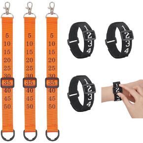 6pcs Football Referee Gear Set, 3pcs Referee Chain Clips Football Yard Markers with 3pcs Football Numbered Wrist Down Indicator Sliding Wristband Referee Accessories, Orange and Black in Saudi Arabia