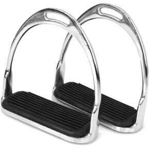 1 Pair Lightweight Safety Irons Stirrups Black Rubber Treads Suit for Horse Riding Equestrian Accessories