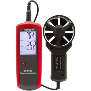 Triplett CFM100 CFM/CMM مقياس تدفق الهواء والسرعة ودرجة الحرارة الحرارية