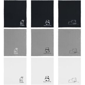 9pcs Microfiber Cleaning Cloths for Glasses, 6.89x5.71In Lens Cleaning Cloth Soft Cleaning Cloth Cute Animal Design Glasses Wipes Cleaner for Eyeglasses Camera Lens Cell Phone Screens(3 Styles)