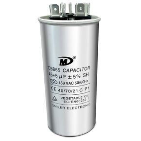 CBB65 45+5 uf 450VAC Dual Run Start Capacitor 45/5 MFD 45 5 45+5uF 40/70/21 for HVAC and AC Units
