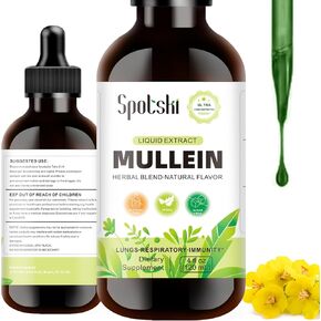 Mullein Drops for Lungs - Lung Detox for Respiratory System, Natural Sleep Aid & Immune Support, Tincture Drops Non-GMO, Vegetarian 1 Month Supply