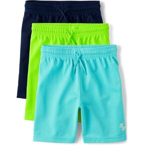 The Children's Place Boys' Athletic Basketball Shorts, Solid Color 3-Pack