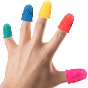 20 Pcs Finger Gripper for Sorting Paper, Wear-Resistant Rubber Finger Pads Tips Office Finger Pads Cover Silicone Finger Protectors Multifunction Natural Rubber Straw