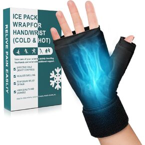 DR. MUSCLE'S Hand Ice Pack Glove for Injuries, Wrist Ice Pack Wrap for Carpal Tunnel Relief, Hot & Cold Therapy Gel Cold Pack for Hand Arthritis, Tendonitis, Swelling, Working Hands, Surgery Recovery