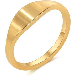 Gryrigns 18k مطلية بالذهب خاتم رفيع قابل للتكديس عادي بيان الفرقة بسيطة كلاسيكية الحد الأدنى خواتم الخنصر للنساء الرجال، حجم 5 إلى 8 in Kuwait