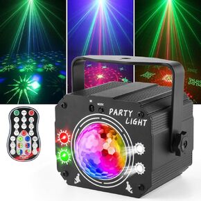 3 in 1 USB Powered DISCO BALL LASER and LED STROBE PARTY LIGHT w Remote, Sound Activated Party Light for Home, KTV, Bar, Stage, Birthday, Halloween, Xmas, Rave Parties, House Parties
