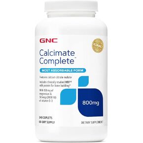 GNC Calcimate Complete 800mg | Most Absorbable Form of Calcium | 240 Count
