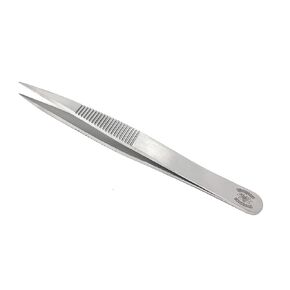 Stainless Steel Lab Forceps with Straight Strong Tips (4.25 in.)