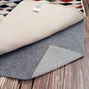 Cushioning Non-Slip Rug Pad, 3'x4'-1/8" Thick Dual Surface(Felt + Rubber Grid) Carpet Underlay, Mat Gripper for All Floors and Finishes