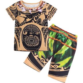 WonderBabe Boy's Ocean Adventure T Shirt/Pants Suits Halloween Cosplay Costume for Kids 3-10 Years