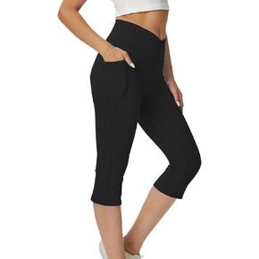 Cicendy Women Flare Leggings with Side Pockets,Crossover Yoga Pants Bootleg High Waisted Stretchy Control Gym Workout Pants in Kuwait