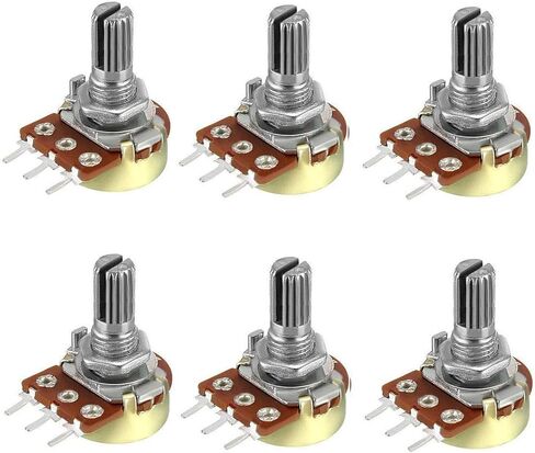 YXQ 20Pcs 5K ohm Potentiometers w Pot Knob Cover 3 Terminals Single Joint Linear Adjustable Ratory in Saudi Arabia