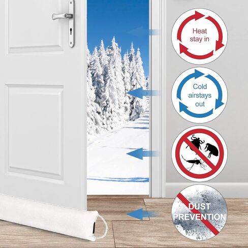 Under Door Draft Stopper 36inch, Under Door Noise Blocker Door Snake Draft Stopper Weighted Saving Energy Under Door (Beige, 36in x 3in, 2LBS) in Saudi Arabia
