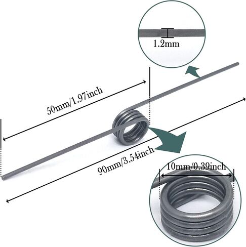 Tiny Spring Steel Torsion Spring,180 Degree Springs,Mechanical Small Torsion Spring,Compression Spring,1.2mm Wire Dia x 10mm OD x4 Coils,5pcs in Saudi Arabia