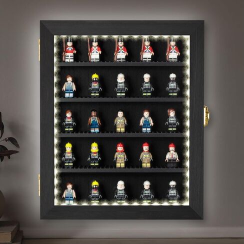 حافظة عرض مصغرة مع مصابيح LED مقاس 11×14 بوصة، صندوق ظلال مكعبات بناء مع زجاج أكريليك عالي الدقة، 5 لوحات قابلة للإزالة لجمع الهدايا التذكارية الرائعة من Minifigure in Kuwait