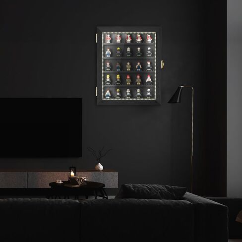 حافظة عرض مصغرة مع مصابيح LED مقاس 11×14 بوصة، صندوق ظلال مكعبات بناء مع زجاج أكريليك عالي الدقة، 5 لوحات قابلة للإزالة لجمع الهدايا التذكارية الرائعة من Minifigure in Kuwait