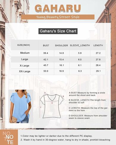 بلوزات نسائية أنيقة من Gaharu، قمصان شيفون كاجوال برقبة على شكل حرف V وأكمام قصيرة، قمصان تونيك in Kuwait