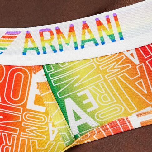 Emporio Armani Men's Stretch Cotton Rainbow Logo 2-Pack Brief in Saudi Arabia