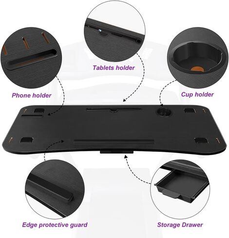 ملحق مكتب جهاز المشي KELIXU، مكتب حامل كمبيوتر محمول عالمي للمشي مقاس 39 بوصة طول × 15 بوصة عرض، محطة عمل منصة مريحة لجهاز المشي مع حامل أكواب، حامل كمبيوتر محمول/كمبيوتر لوحي، أسود in Kuwait