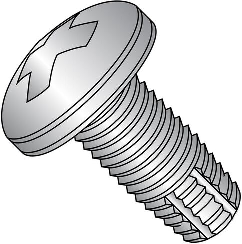 Small Parts 0806FPP410 410 Stainless Steel Thread Cutting Screw, Plain Finish, Pan Head, Phillips Drive, Type F, #8-32 Thread Size, 3/8" Length (Pack of 50) in Kuwait