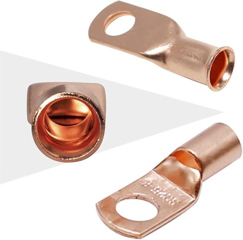 150Pcs Copper Wire Lugs AWG 2 4 6 8 10 12 with Heat Shrink Set, 70Pcs Battery Cable Closed End Tubular Ring Terminals Connectors + 80Pcs Heat Shrink Tubing Kit in Saudi Arabia