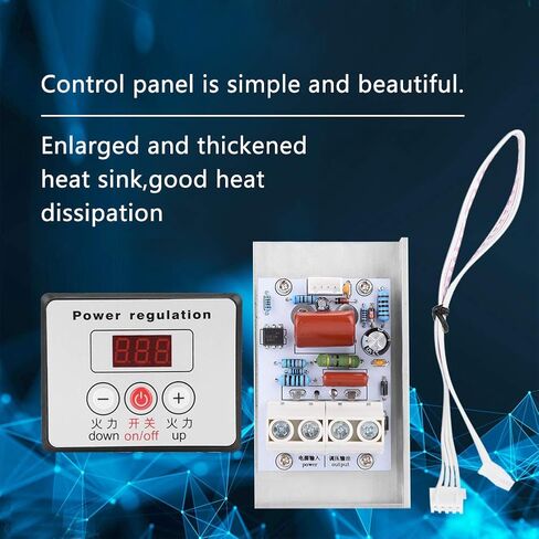 YWBL-WH SCR Digital Voltage Regulator 10000W Adjustable Electric Motor Speed Control Dimmer Thermostat Module AC 220V, Regulator in Saudi Arabia