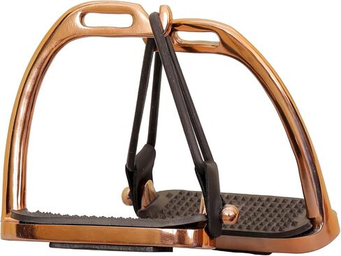 Lenza Peacock ركاب ذهبي وردي لامع لركوب الخيل S/فولاذ أمان ركاب 4.75 بوصة هدايا شخصية مثالية له in Saudi Arabia