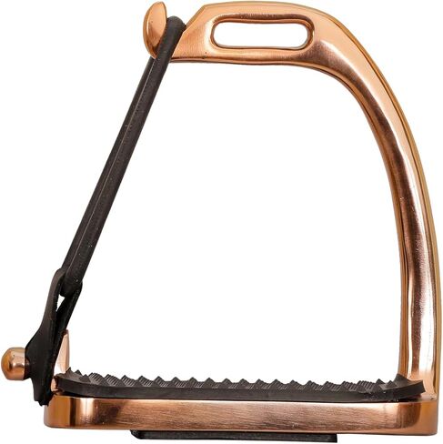 Lenza Peacock ركاب ذهبي وردي لامع لركوب الخيل S/فولاذ أمان ركاب 4.75 بوصة هدايا شخصية مثالية له in Saudi Arabia