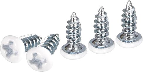 ST3x8mm White Screws 100Pack - Zinc Plated Carbon Steel Pan Head Phillips Sheet Metal Screw Self-tapping Screw Wood Screws in Saudi Arabia