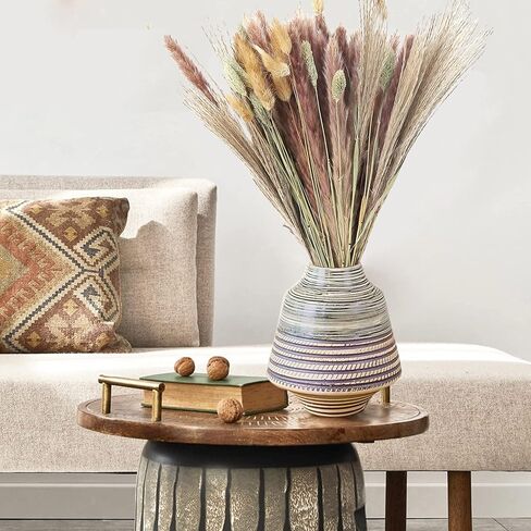 60 قطعة من عشب بامباس المجفف، 17 بوصة طبيعية مجففة بعناية منتقاة بعناية من عشب بامباس الرقيق، باقة عشب القصب، زهور مجففة بذيل أرنب، عشب جوهرة لحفلات الزفاف بوهو زهور ديكور طاولة المنزل in Kuwait