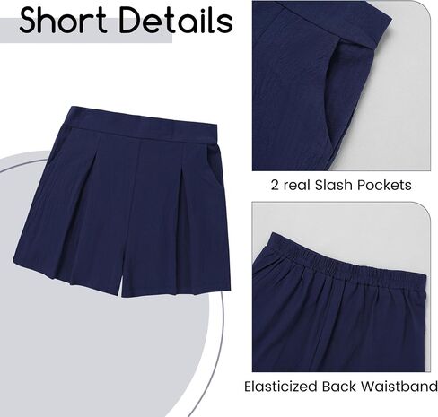 WESIDOM Womens 2024 Summer 2 Piece Set Linen Tank+Shorts Two Piece Vacation Outfits Casual Trendy Tracksuits in Saudi Arabia