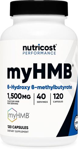 Nutricost myHMB Capsules 1,500MG Calcium HMB Per Serving, 120 Capsules, 40 Servings - Performance Line, Calcium B-hydroxy B-Methylbutyrate Monohydrate in Saudi Arabia
