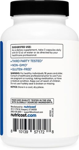 Nutricost myHMB Capsules 1,500MG Calcium HMB Per Serving, 120 Capsules, 40 Servings - Performance Line, Calcium B-hydroxy B-Methylbutyrate Monohydrate in Saudi Arabia
