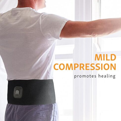 Brownmed - لفافة علاج الظهر Intellinetix - لفافة ضغط مع مدلك للظهر يمكن ارتداؤه - دعم الظهر للرجال والنساء - دعم أسفل الظهر للمرونة والدورة الدموية وألم العضلات in Kuwait