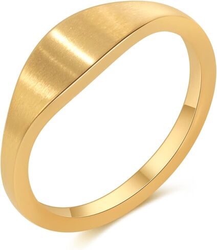 Gryrigns 18k مطلية بالذهب خاتم رفيع قابل للتكديس عادي بيان الفرقة بسيطة كلاسيكية الحد الأدنى خواتم الخنصر للنساء الرجال، حجم 5 إلى 8 in Kuwait