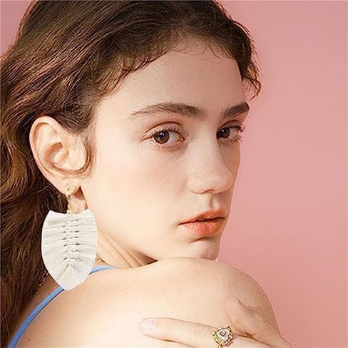 ONLYJUMP Long Layered Dangle Earrings Colorful Elegant Tiered Tassel Druzy Dangle Drop Earrings Handmade Bohemia Tassel Earrings for Women Girls Teen Boho Fashion jewelry Valentine Birthday Party Gift in Saudi Arabia