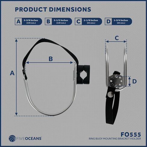 Five Oceans Ring Buoy Bracket Holder, Rail Mount/Flat Mount in Saudi Arabia
