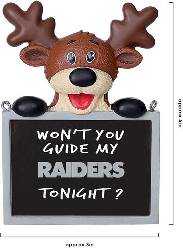 FOCO NFL Reindeer with Sign Hanging Christmas Tree Holiday Ornament in Saudi Arabia