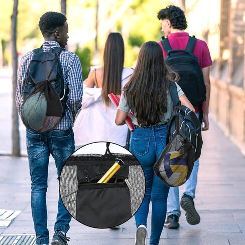 سيبا حقيبة كرة واحدة برباط حقائب سفر حقيبة ظهر محمولة خفيفة الوزن حقيبة حمل شبكية مع سحاب حقيبة ظهر حبال لكرة السلة والكرة الطائرة وكرة القدم in Saudi Arabia