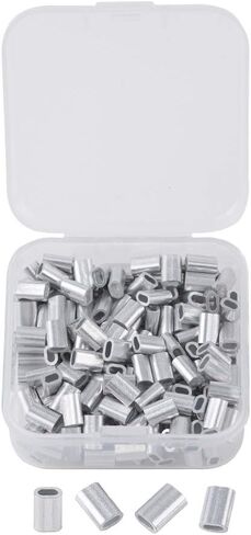 Wire Clamps, 200pcs M1.5 Aluminum Sleeves Clip Single Oval Hole Cable Crimps for 1.5mm Diameter Wire Rope and Cable in Saudi Arabia