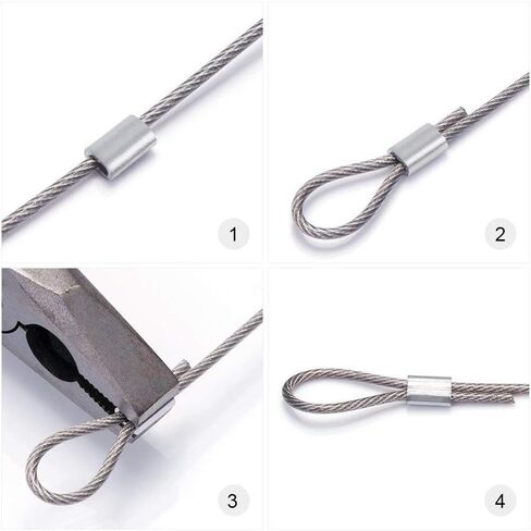 Wire Clamps, 200pcs M1.5 Aluminum Sleeves Clip Single Oval Hole Cable Crimps for 1.5mm Diameter Wire Rope and Cable in Saudi Arabia